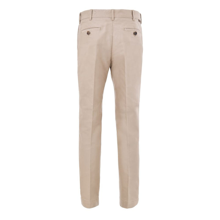 Beige Cotton Chino Pants