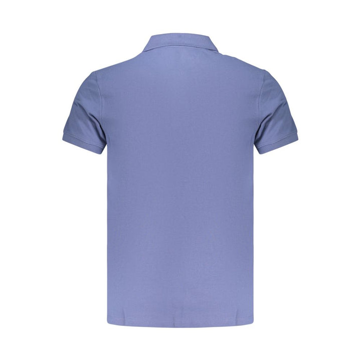 Blue Cotton Men Polo