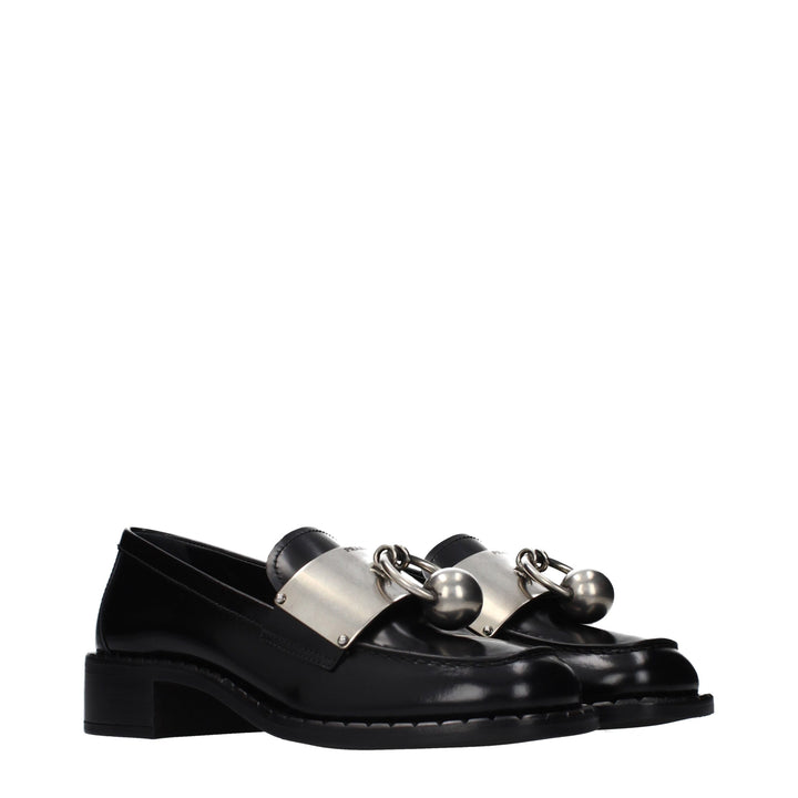 Black Leather Slip-On Loafers