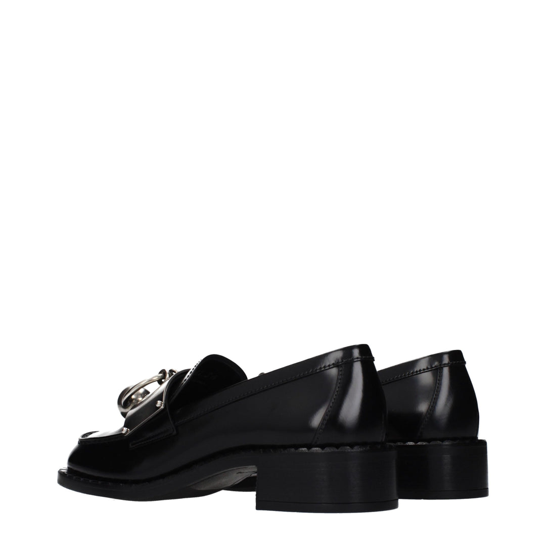 Black Leather Slip-On Loafers