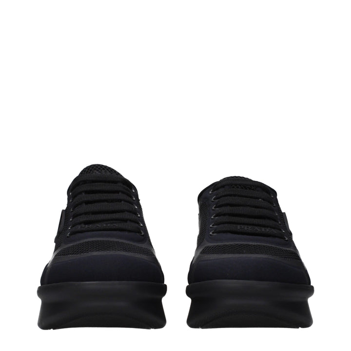 Black Fabric Low Top Sneakers