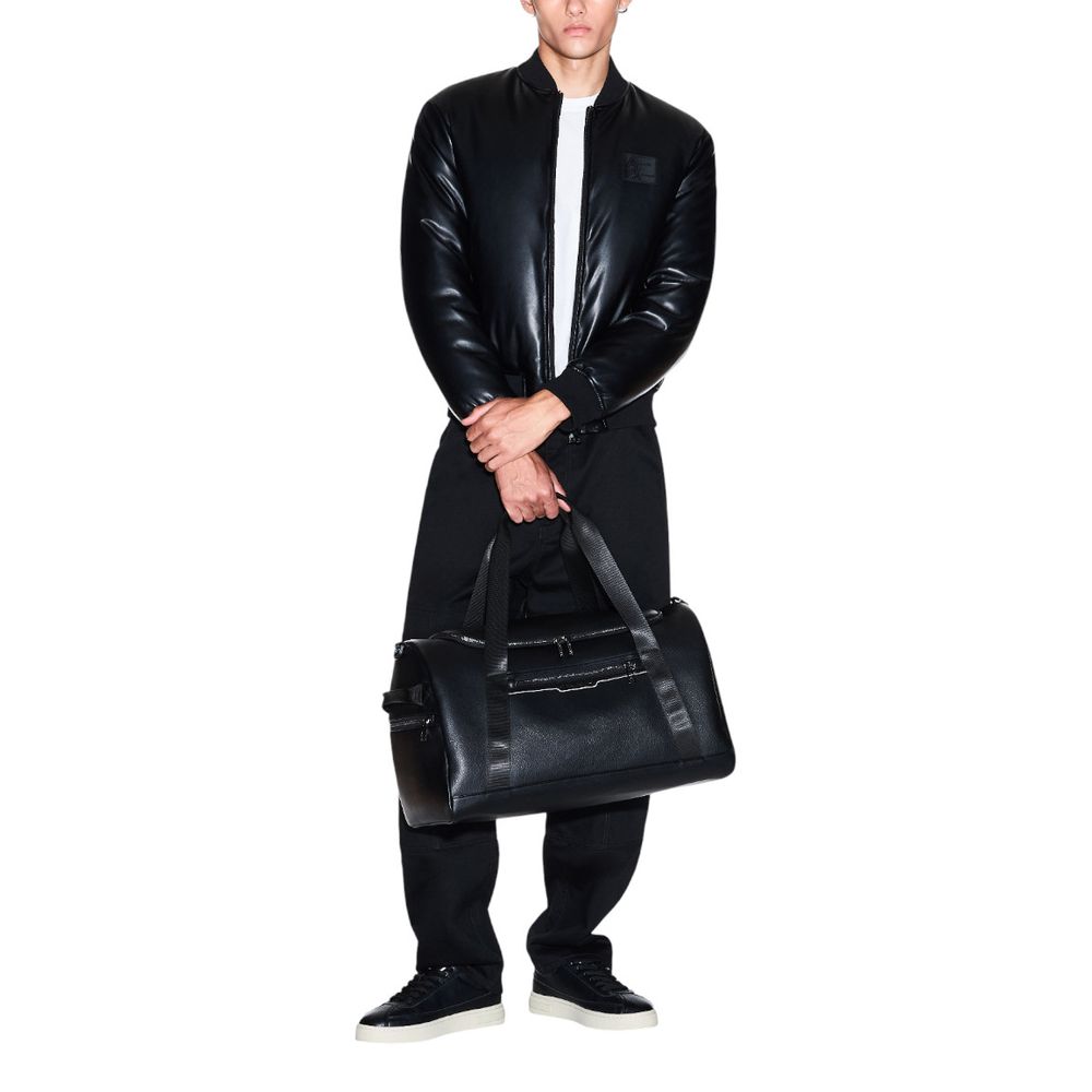 Black Polyester Bomber