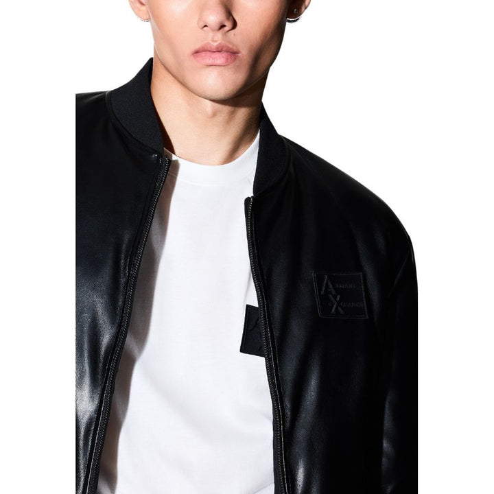 Black Polyester Bomber