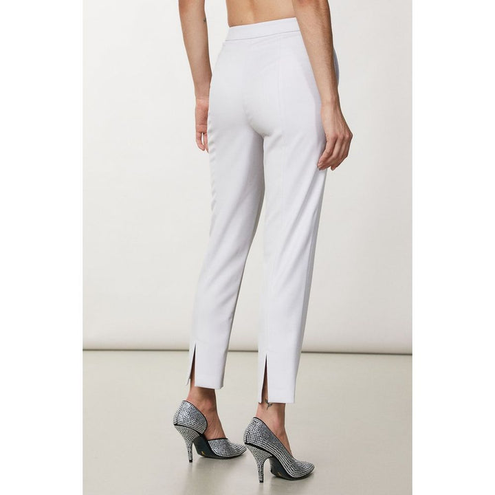 White Polyester Casual Pants
