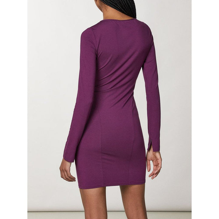 Purple Viscose Casual Dress