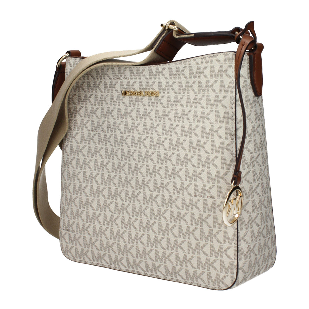 Beige Fabric Crossbody Bag