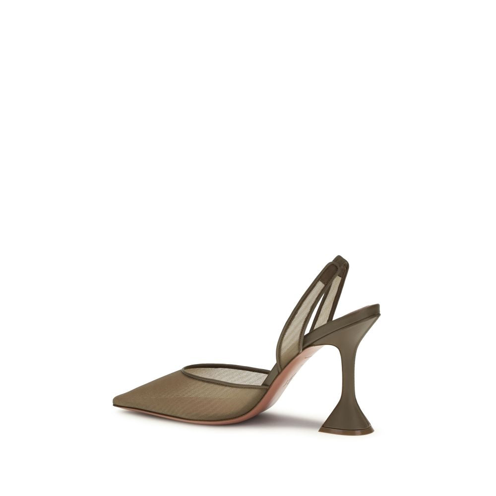 Brown Fabric High Heel Pumps