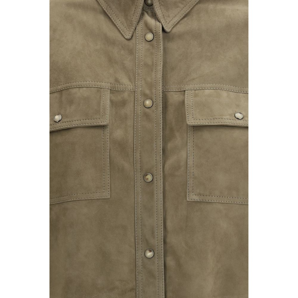 Bicolor Calf Leather Bos Taurus Dress Shirt