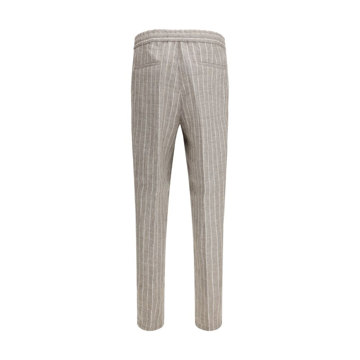 Beige Linen Casual Pants
