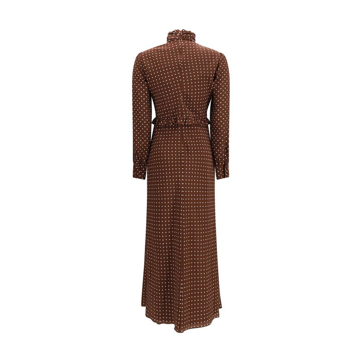 Brown Silk Casual Dress
