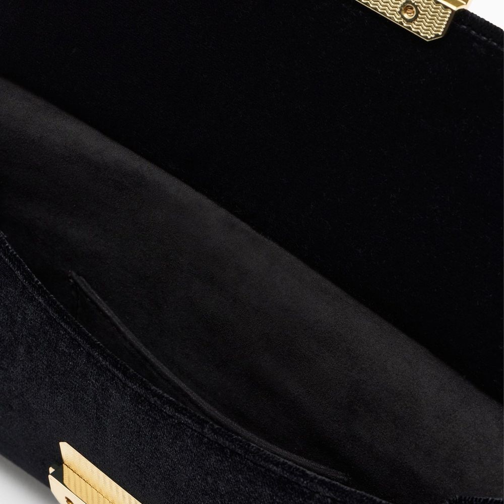 Black Polyester Clutch Bag