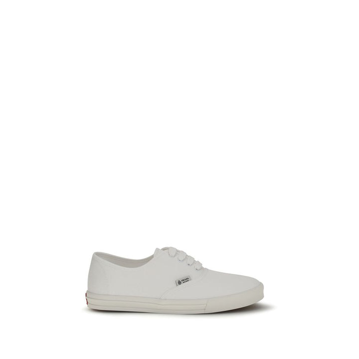 White Cotton Low Top Sneakers