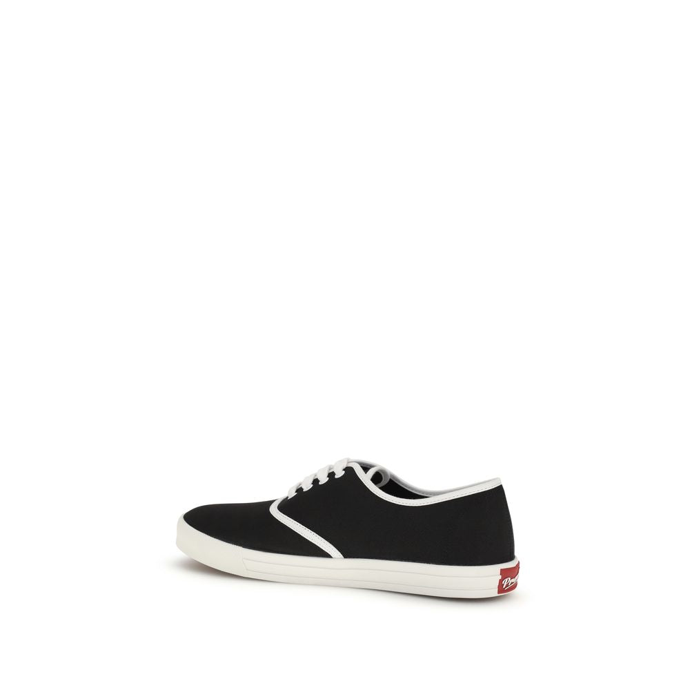 Black Cotton Athletic Sneakers