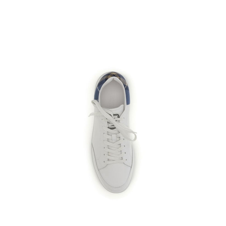 White Calf Leather Bos Taurus Low Top Sneakers