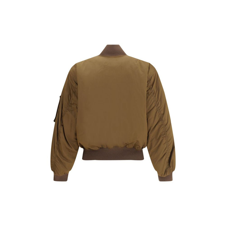 Brown Polyester Bomber