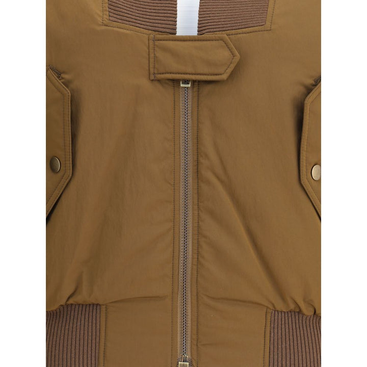 Brown Polyester Bomber