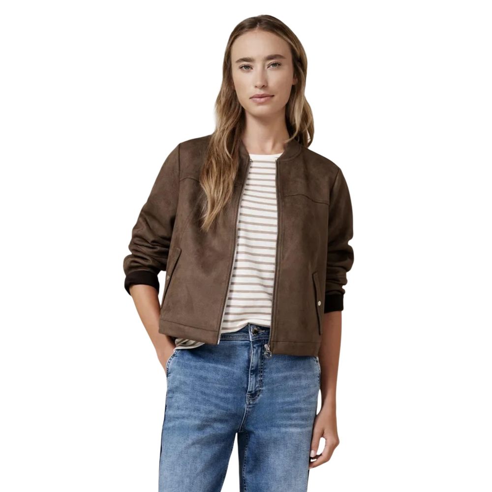 Brown Polyester Bomber