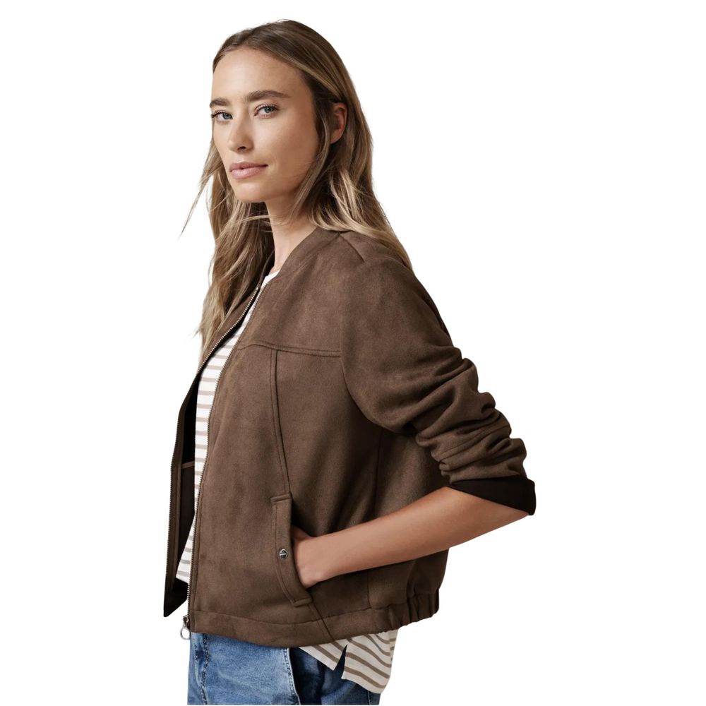 Brown Polyester Bomber