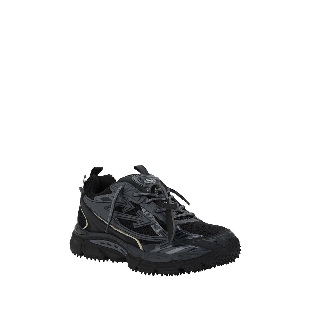 Black Polyester Athletic Sneakers