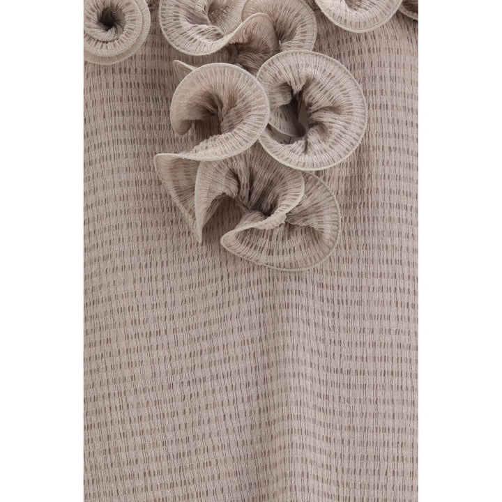 Brown Lyocell Casual Dress