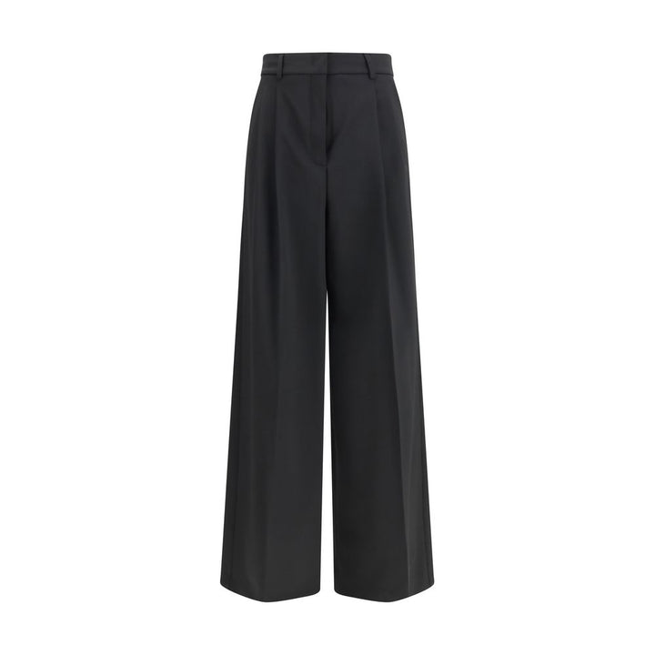 Black Polyester Casual Pants
