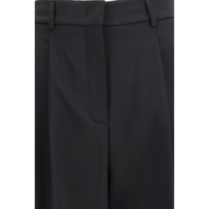Black Polyester Casual Pants