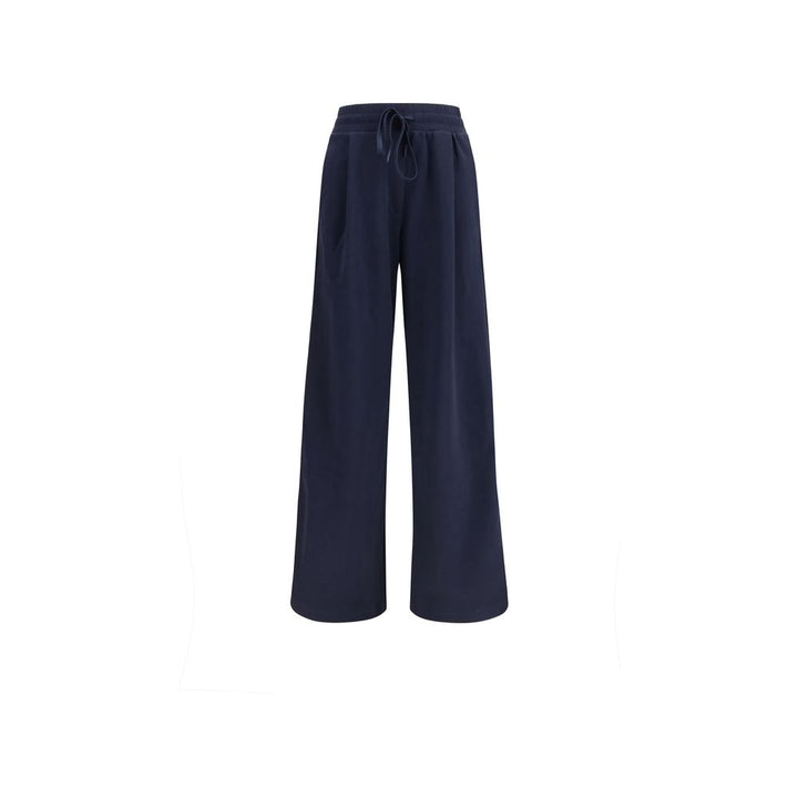 Blue Cotton Casual Pants