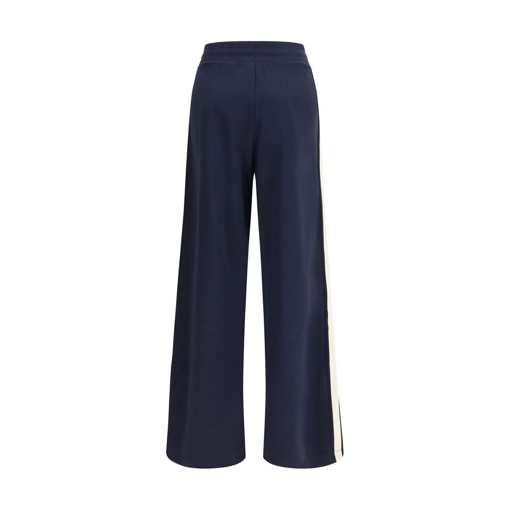 Blue Cotton Casual Pants