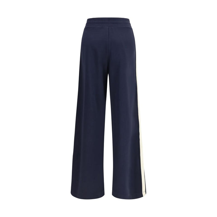 Blue Cotton Casual Pants