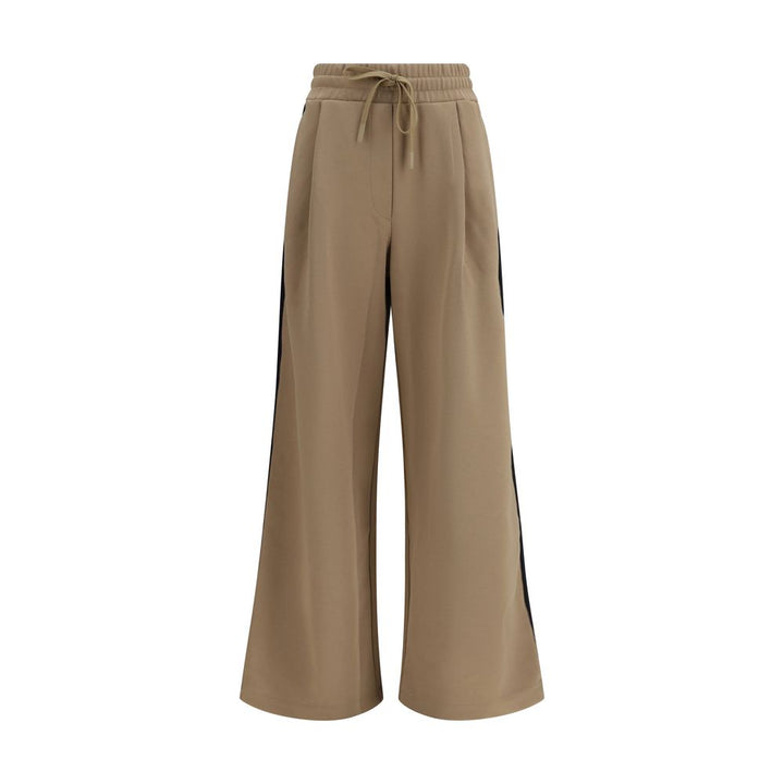 Beige Cotton Casual Pants