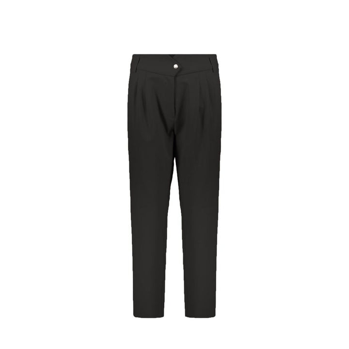 Black Elastane Casual Pants
