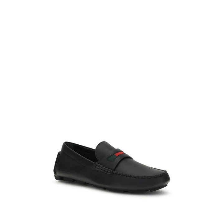Black Calf Leather Bos Taurus Slip-On Loafers
