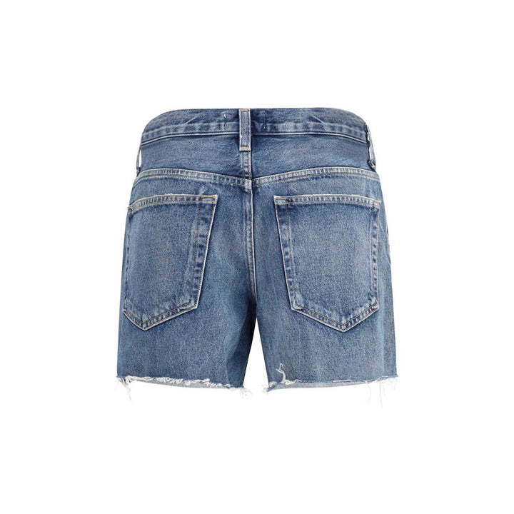 Blue Cotton Bermuda Shorts