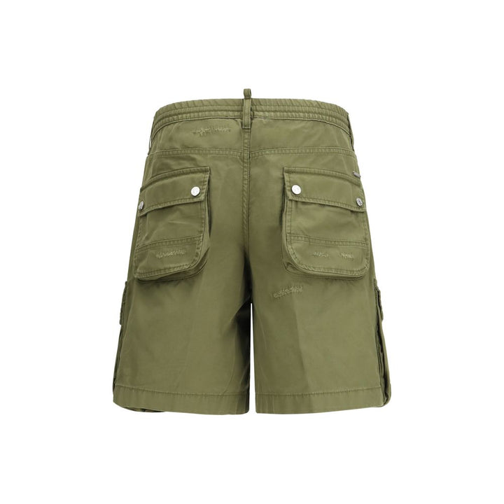 Bicolor Cotton Bermuda Shorts