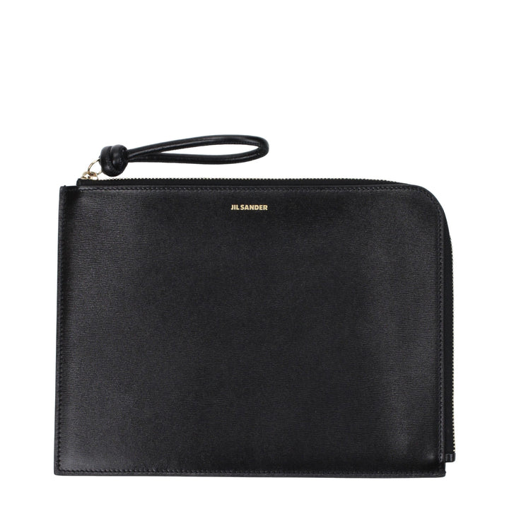 Black Leather Clutch Bag