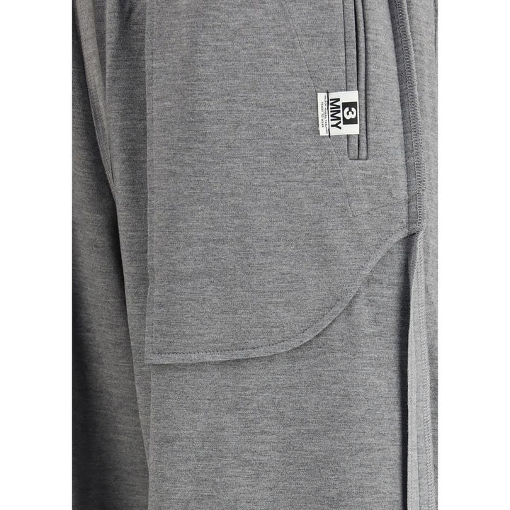 Gray Rayon Casual Pants