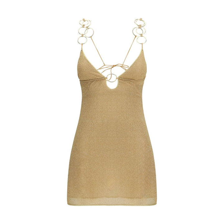 Gold Polyamide Cocktail Dress