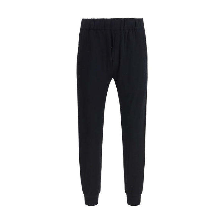 Black Nylon Casual Pants