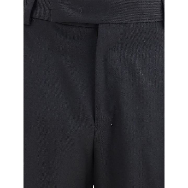 Black Fleece Wool Casual Pants
