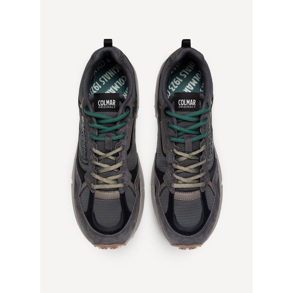 Black Polyester Athletic Sneakers