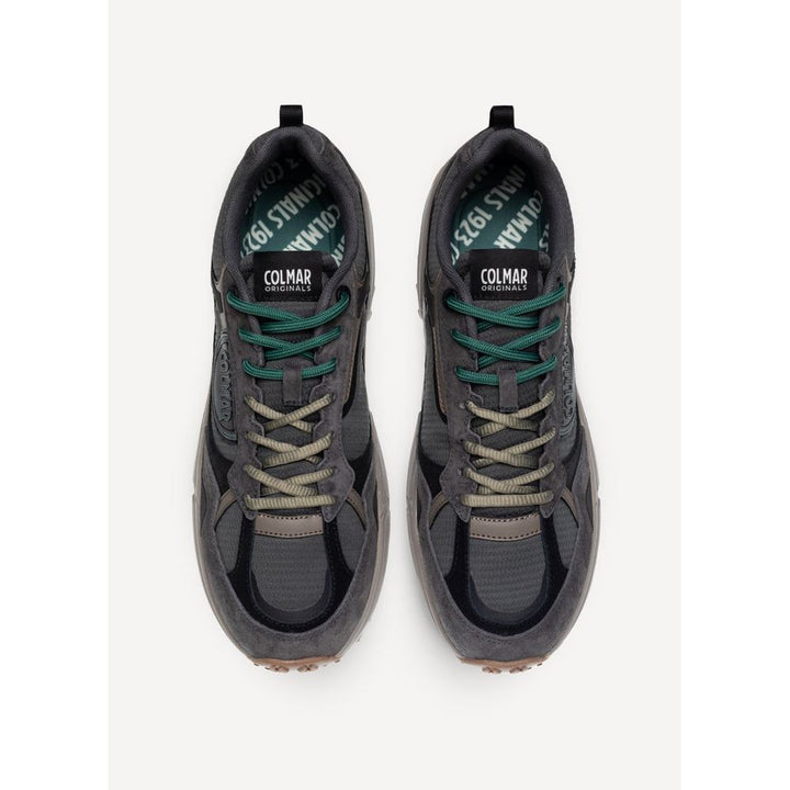 Black Polyester Athletic Sneakers