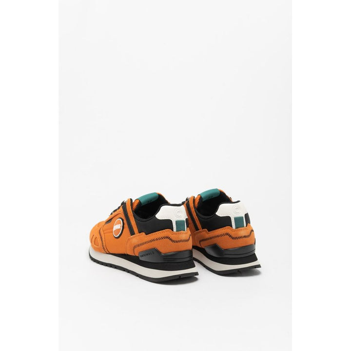 Orange Leather Athletic Sneakers