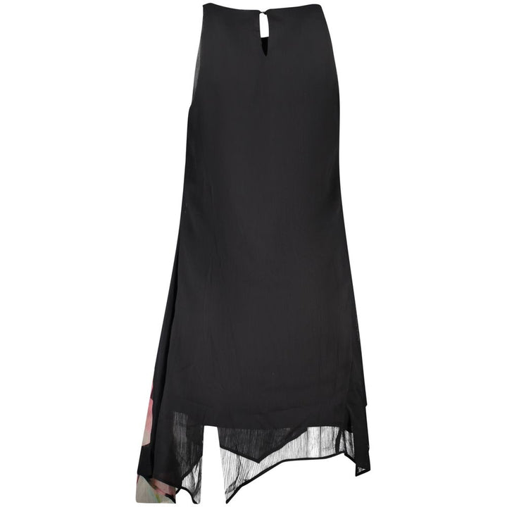 Black Polyester Casual Dress