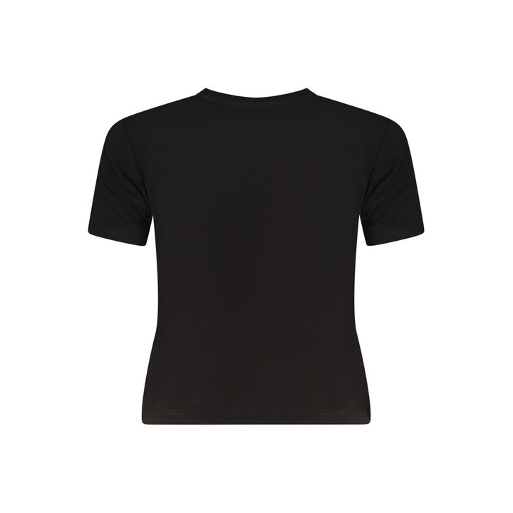 Black Cotton Women T-Shirt