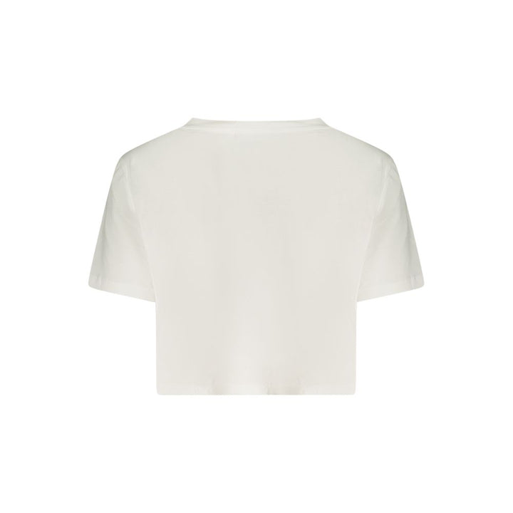 White Cotton Women T-Shirt