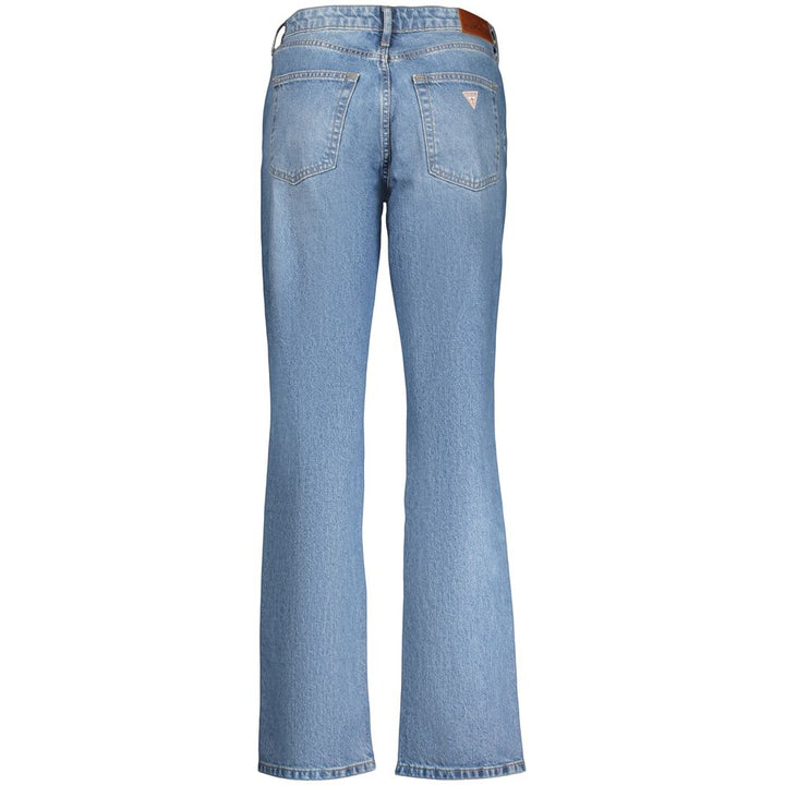 Blue Cotton Straight-Leg Jeans