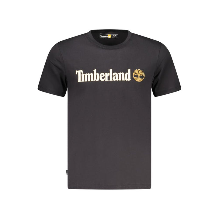 Black Cotton Men T-Shirt