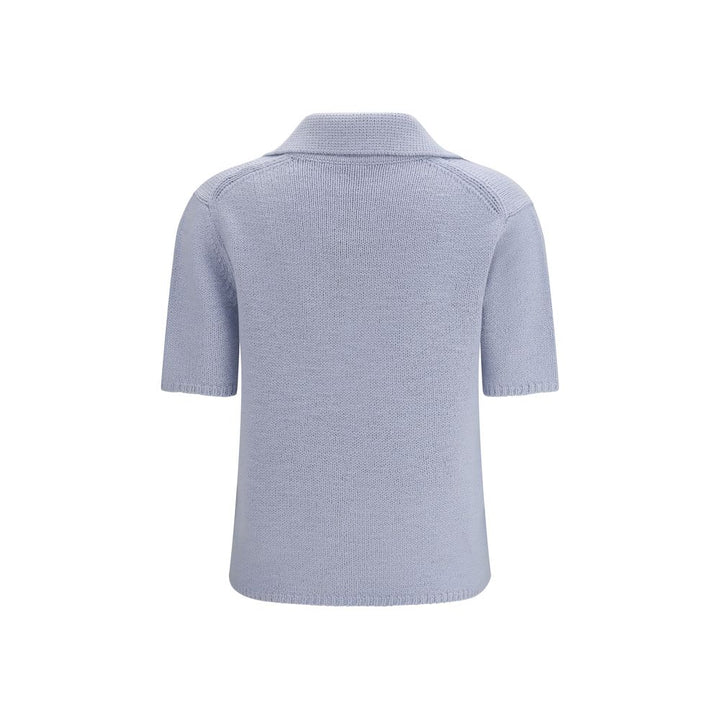 Blue Cashmere Polo Shirt