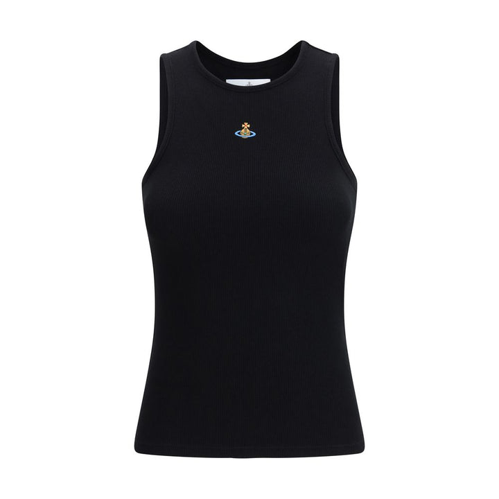 Black Cotton Sleeveles T-Shirt