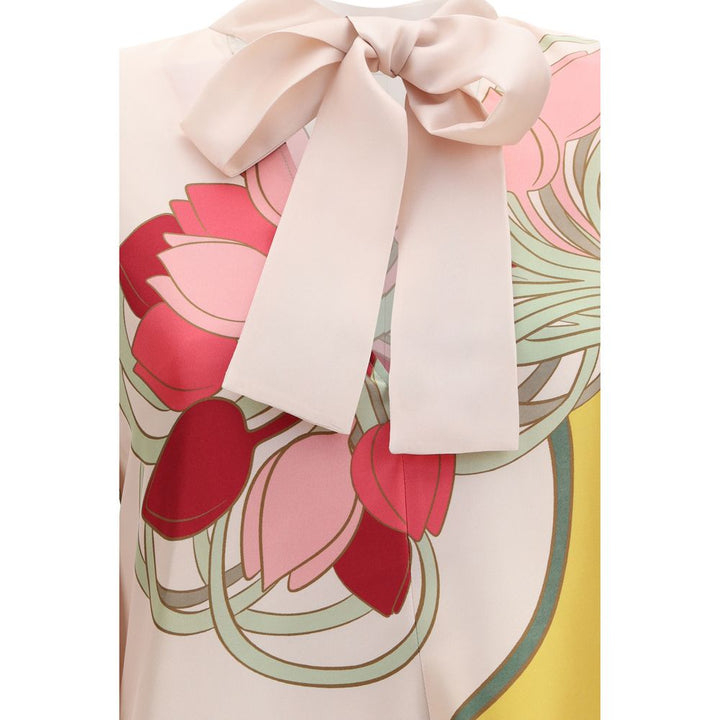 Multicolor Silk Casual Dress